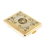 Портсигар на 20 сигарет с гравюрой Герба РФ в подарочной коробке Metal Cigarettes Cases варинант исполнения - 3 | Loft Concept в Казани