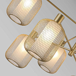 Люстра потолочная с абажурами из металлической сетки Loft Grid Pendant Gold варинант исполнения - 3 | Loft Concept в Казани