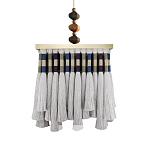 Люстра квадратная плетеная с бахромой Wicker Square Chandelier with Tassels варинант исполнения - 2 | Loft Concept в Казани