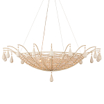 Люстра из деревянных бусин с подвесками в виде капель Wooden Beads варинант исполнения - 1 | Loft Concept в Казани