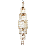 Большая многоярусная люстра с хрустальными подвесками Crystal Art Multi-tiered Gold Chandelier варинант исполнения - 1 | Loft Concept в Казани