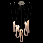 Подвесной светильник белого цвета с 6-ю изогнутыми плафонами Flow Loop варинант исполнения - 3 | Loft Concept в Казани