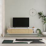 ТВ-тумба подвесная белая с полкой и откидной дверцей цвета древесины TONE TV STAND WHITE варинант исполнения - 1 | Loft Concept в Казани