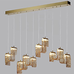 Подвесной светильник линейный с плафонами волнистой формы из фактурного стекла Big Wave варинант исполнения - 9 | Loft Concept в Казани