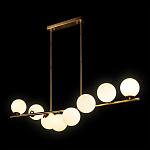 Люстра на штанге с 8-ю белыми шарообразными плафонами Bubble Chandelier варинант исполнения - 3 | Loft Concept в Казани