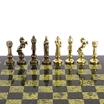 Шахматы Ренессанс из бронзы с доской из натурального камня Змеевик Decorative Thematic Chess варинант исполнения - 4 | Loft Concept в Казани