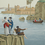 Обои ручная роспись Views of Italy Aurore варинант исполнения - 2 | Loft Concept в Казани