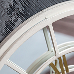 Зеркало настенное в белой металлической раме в виде часов Mirror Tower Clock варинант исполнения - 2 | Loft Concept в Казани