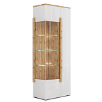 Шкаф-витрина двухдверная с белым глянцевым фасадом Grace of Furniture варинант исполнения - 1 | Loft Concept в Казани