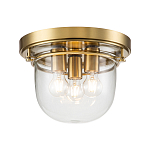 Потолочный светильник для ванных комнат с круглым стеклянным плафоном и тремя лампами Quoizel варинант исполнения - 1 | Loft Concept в Казани