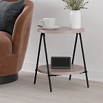 Стол приставной с 2-мя круглыми бежево-серыми столешницами ESSEL LIGHT MOCHA варинант исполнения - 4 | Loft Concept в Казани