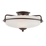 Потолочный светильник со стеклянным плафоном на изогнутых кронштейнах Quoizel  варинант исполнения - 1 | Loft Concept в Казани