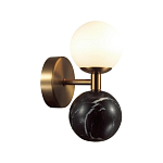 Бра с шарообразным матовым плафоном и шаром из камня на металлическом основании Orb Essence варинант исполнения - 7 | Loft Concept в Казани