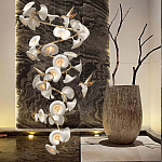 Люстра каскадная из белых цветов каллы и птичек Refined Taste of Light варинант исполнения - 5 | Loft Concept в Казани