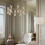 Люстра круглая с фактурными абажурами из тонких металлических палочек Wild Thorns варинант исполнения - 4 | Loft Concept в Казани