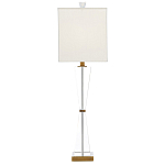 Настольная лампа с прозрачным корпусом и прямоугольным тканевым абажуром Charm and Luxury варинант исполнения - 3 | Loft Concept в Казани