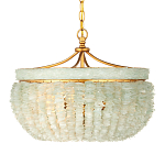 Подвесной светильник с каскадом из стеклянных декоративных элементов на золотом каркасе Shining Sea Glass варинант исполнения - 4 | Loft Concept в Казани