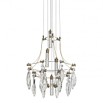 Люстра подвесная из металла с хрустальными подвесками прозрачного цвета Quasar 41 варинант исполнения - 1 | Loft Concept в Казани