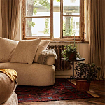 Трехместный диван с обивкой букле молочного цвета Leonois Boucle Sofa варинант исполнения - 4 | Loft Concept в Казани