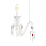 Подвесной светильник стеклянный в виде канделябра Curved Glass Chandelier варинант исполнения - 5 | Loft Concept в Казани