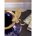 Ваза темно-синего цвета из фарфора с бронзовыми стрекозами Eden Garden porcelain and bronze варинант исполнения - 5 | Loft Concept в Казани