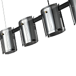 Подвесной светильник светодиодный с 5-ю цилиндрическими плафонами светло-серого цвета из стекла и стали Andrea Сhandelier Grey варинант исполнения - 1 | Loft Concept в Казани