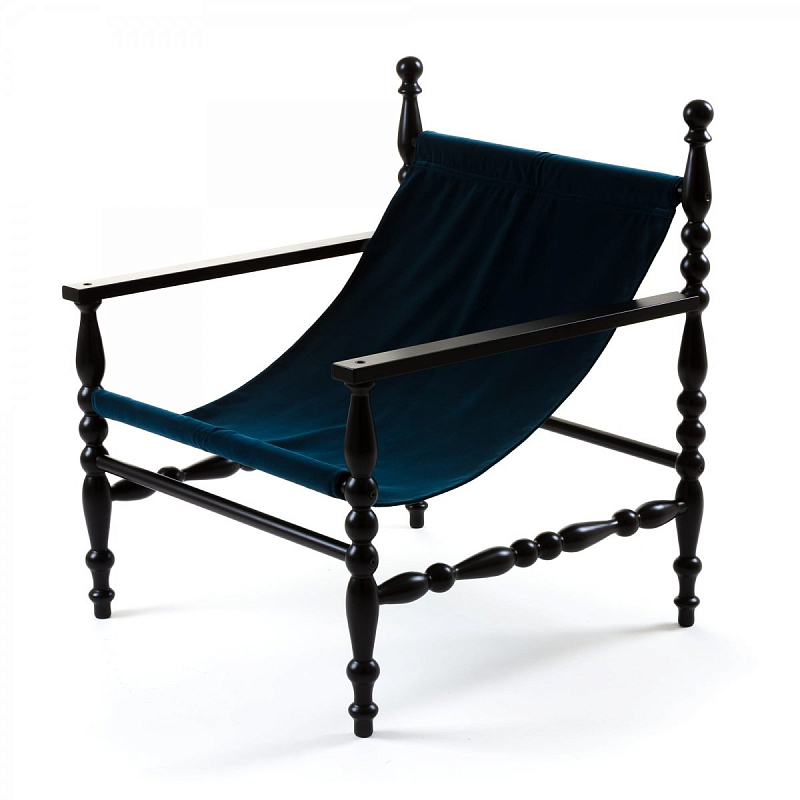 Кресло Seletti Heritage Armchair Blue Черный Синий в Казани | Loft Concept 