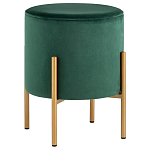 Зеленый пуф на золотистых ножках SANJAY варинант исполнения - 1 | Loft Concept в Казани