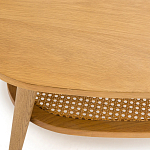 Журнальный стол из массива дуба и декором из плетеного ротанга Reyer Rattan Coffee Table варинант исполнения - 3 | Loft Concept в Казани