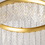 Люстра двухъярусная с золотого цвета и прозрачными подвесками Pettico варинант исполнения - 10 | Loft Concept в Казани