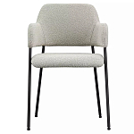 Стул мягкий с подлокотниками Chair Gray Upholstery Boucle варинант исполнения - 1 | Loft Concept в Казани