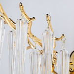 Бра золотого цвета с разветвленными ветвями и длинными прозрачными подвесками в форме стеклянных сосулек Droplet Chandelier варинант исполнения - 4 | Loft Concept в Казани