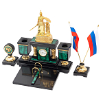 Настольный письменный набор из малахита и долерита Leader Organizer варинант исполнения - 2 | Loft Concept в Казани