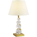 Настольная лампа с абажуром и основанием из хрусталя Neri Crystal Cubes Brass Table Lamp варинант исполнения - 1 | Loft Concept в Казани