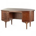 Дизайнерский письменный стол округлой формы с 4-мя ящиками и дверкой с полочками Rili варинант исполнения - 2 | Loft Concept в Казани