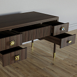 Письменный стол с 4-мя ящиками Elsa Dreams Walnut варинант исполнения - 3 | Loft Concept в Казани