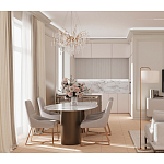 Торшер с белым тканевым абажуром на мраморном основании Cconcise варинант исполнения - 3 | Loft Concept в Казани