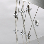 Люстра с тремя кольцами цвета хром и прозрачными хрустальными шарами по периметру Sacramento Transparent Balls Chandelier варинант исполнения - 10 | Loft Concept в Казани