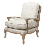 Кресло со спинкой из ротанга Ellie Rattan Armchair beige print flax варинант исполнения - 3 | Loft Concept в Казани