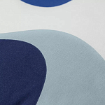 Подушка декоративная хлопковая синего цвета с абстрактным принтом Elysian Flow Azure варинант исполнения - 3 | Loft Concept в Казани