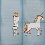 Плитка с узором Девочка единорог варинант исполнения - 1 | Loft Concept в Казани