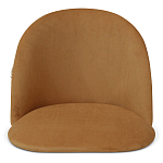 Барный стул со спинкой и металлической подставкой на 3-х деревянных ножках Горчичный Велюр Vendramin Chair варинант исполнения - 3 | Loft Concept в Казани