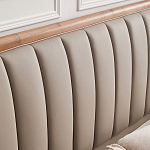 Кровать двуспальная с мягким изголовьем Moon Walnut Bed варинант исполнения - 8 | Loft Concept в Казани