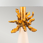 Настольная лампа с декоративным элементом золотого цвета и цилиндрическим абажуром из папье-маше светлого оттенка Flambeau варинант исполнения - 2 | Loft Concept в Казани