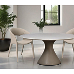 Стол обеденный круглый мраморный на бежевом основании Valedmir варинант исполнения - 6 | Loft Concept в Казани