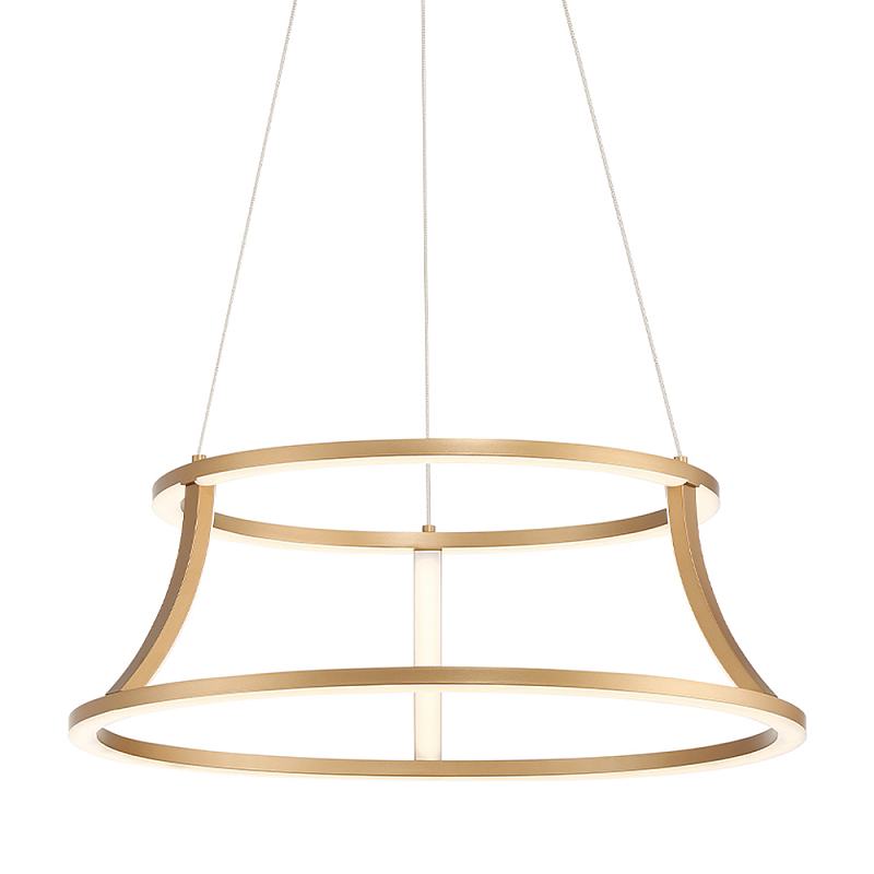 Люстра золотого цвета с 2-мя светодиодными кольцами Eurofase Золотой Прозрачный в Казани | Loft Concept 