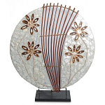 Настольная лампа из перламутра и дерева на подставке Indonesian Shell Flower варинант исполнения - 2 | Loft Concept в Казани