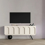 Дизайнерский комод с фактурным фасадом и чёрной ножкой в форме шара Samanta варинант исполнения - 3 | Loft Concept в Казани