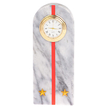 Часы погон МВД подарочные настольные из натурального камня Мрамор Military Clock варинант исполнения - 10 | Loft Concept в Казани