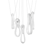 Подвесной светильник белого цвета с 6-ю изогнутыми плафонами Flow Loop варинант исполнения - 1 | Loft Concept в Казани